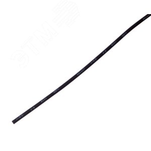 Термоусаживаемая трубка 1,5 0,75 мм, черная, упаковка 50 шт. по 1 м, REXANT