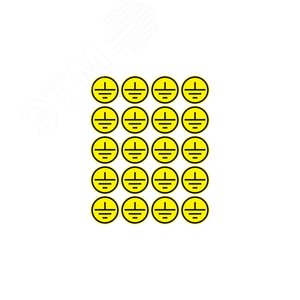 Наклейки знаки электробезопасности  ''Заземление '' d - 20 мм (20шт на листе), REXANT