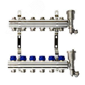 Коллекторная группа FHF-6R set 6 контуров 1' х 3/4' c воздухоотводчиками и кронштейнами