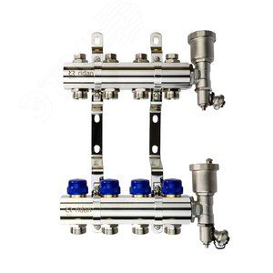 Коллекторная группа FHF-4R set 4 контура 1' х 3/4' c воздухоотводчиками и кронштейнами