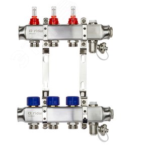 Коллекторная группа SSM-3RF set 3 контура 1' x 3/4' с расходомерами и кронштейнами