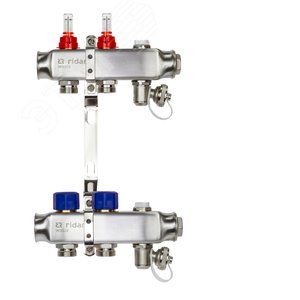 Коллекторная группа SSM-2RF set 2 контура 1' x 3/4' с расходомерами и кронштейнами