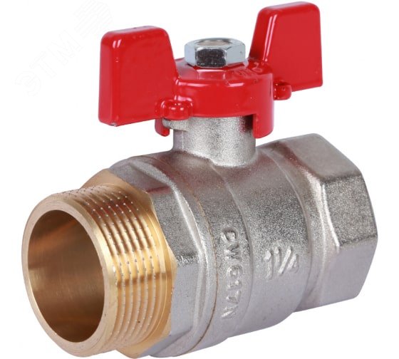Кран шаровой 1 1/4 ВН/НР, ручка бабочка
