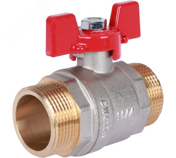 Кран шаровой 1 1/4 НР/НР, ручка бабочка