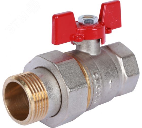 Кран шаровой с американкой 1 ВН/НР, ручка бабочка