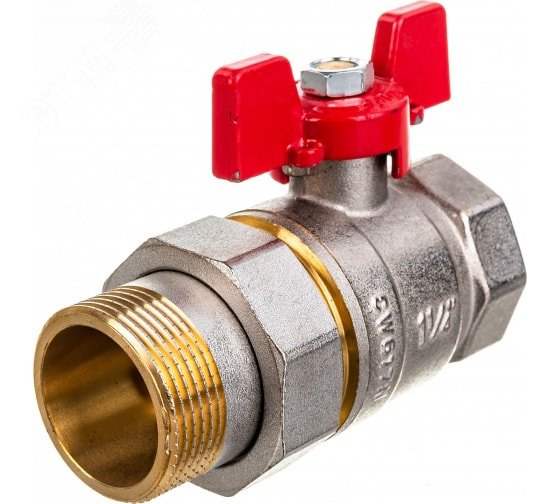 Кран шаровой с американкой 2 ВН/НР, ручка бабочка