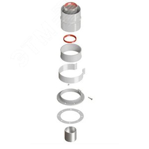 Начальный участок дымохода вертикальный коаксиальный 60/100 хомут в комплекте +втулка D60 L-50