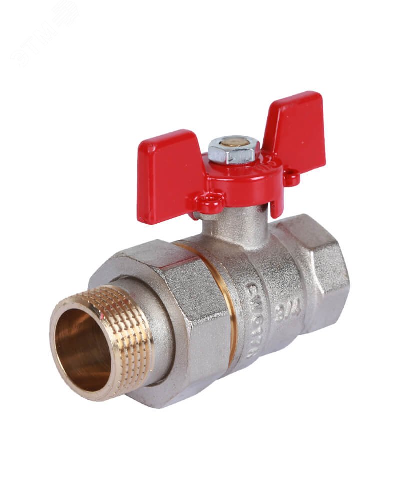 Кран шаровой с американкой 3/4 ВН/НР, ручка бабочка