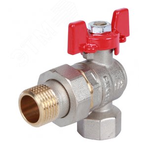 Кран шаровой угловой с американкой 1/2 ВН/НР, ручка бабочка