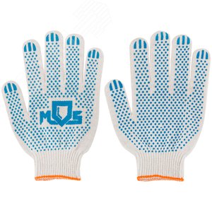 Перчатки вязаные (4 нити), х/б с ПВХ, 10 класс вязки, 2-х сторонние ''Люкс''