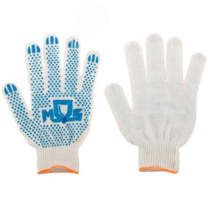 Перчатки вязаные (3 нити), х/б, с ПВХ, 10 класс вязки