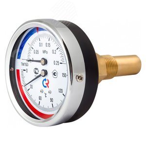 Термоманометр осевой ТМТБ-41Т.3, 0...150С, 0...1 МРа 1/2' кл.2.5