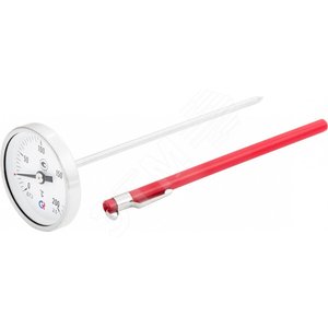 Термометр биметаллический коррозионностойкий осевой - игла 150х4мм, БТ-23.220 0-200С кл.2.5 для измерения температуры густых, сыпучих и вязких сред