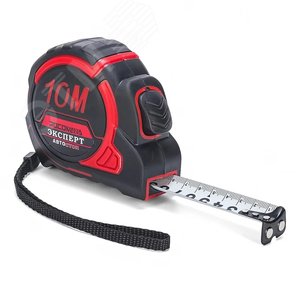 Рулетка в обрезиненном корпусе с функцией автостоп и магнитом ЭКСПЕРТ 10,0 м, 25 мм