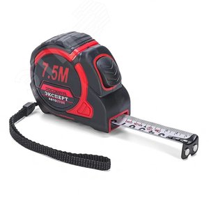 Рулетка в обрезиненном корпусе с функцией автостоп и магнитом ЭКСПЕРТ 7,5 м, 25 мм