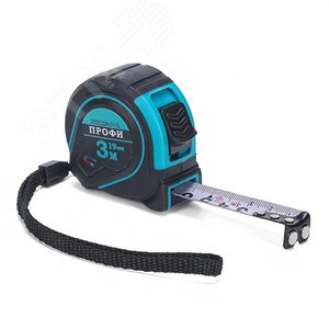 Рулетка в обрезиненном корпусе с магнитом ПРОФИ 3,0 м, 19 мм