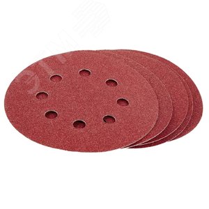 Круг шлифовальный, перфорированный 8 отверстий под липучку 125 мм зерно 320 5 шт уп.