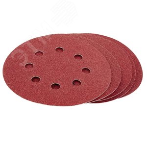 Круг шлифовальный, перфорированный 8 отверстий под липучку 125 мм зерно 36 5 шт уп.