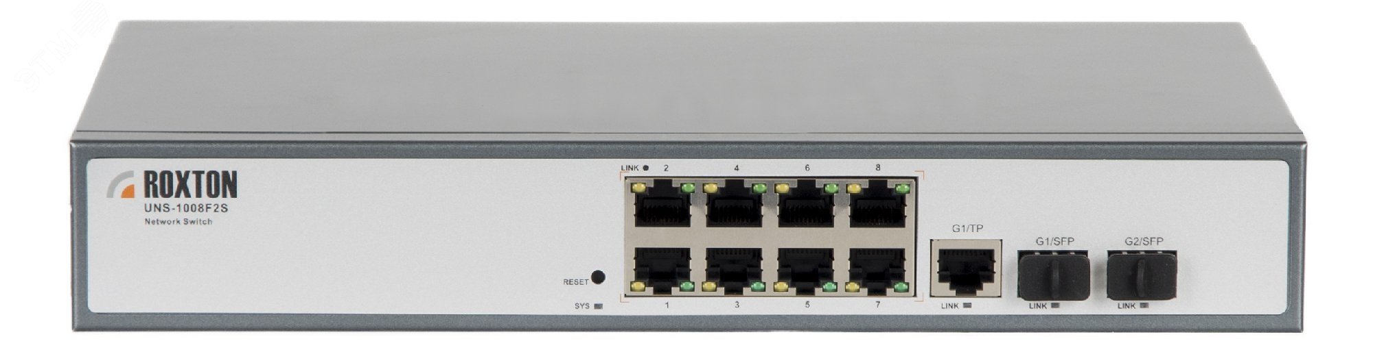 Коммутатор неуправляемый сетевой , порт 10/100 Мбит/с х 8, порт TF х 1, порт SFP х 2, 1U