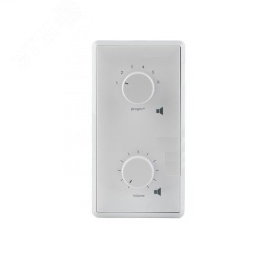 Селектор программ/регулятор громкости 50 Вт/100 В, реле принудительного включения, 80 х 154 х 67 мм, 0,32 кг