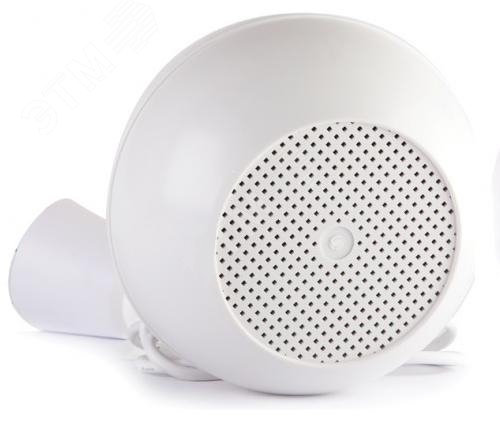 Громкоговоритель сферический, 10/5/2,5Вт, 100В, 150Гц…15кГц, шнур 2,5м, белый, пластик