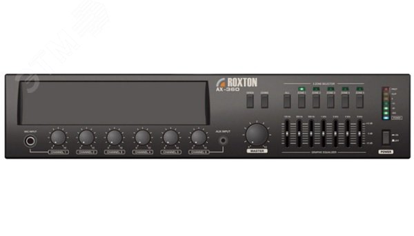 Усилитель 360 Вт, 3 микр+ 3 унив входа, 5 зон, работа с RM-05