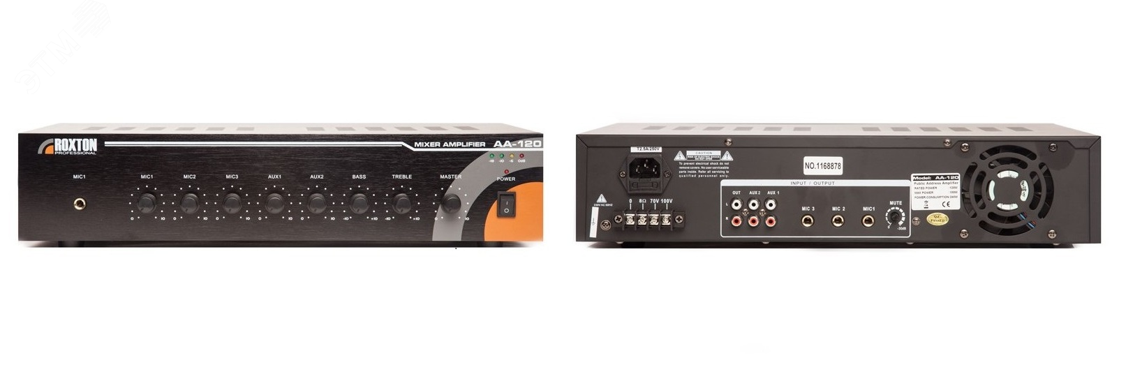 Усилитель АА-120 120 Вт, 3 микр./2 лин. входа