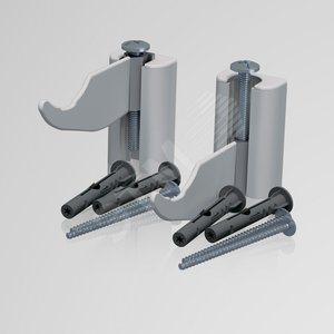 Комплект настенных регулируемых кронштейнов для   Design 80, серебристые