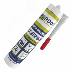 Герметик силиконовый санитарный Roof Complect беcцветный (260мл)