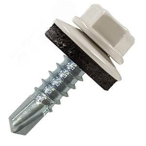 Саморез кровельный 4.8х19 по металлу RAL9003 сверло №2 шайба d=14мм с EPDM прокладкой