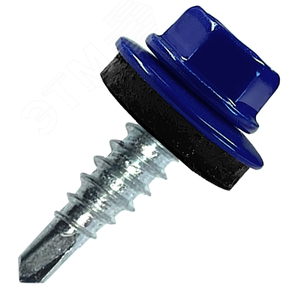 Саморез кровельный 4.8х29 RAL5002 сверло №1 шайба d=14мм с EPDM прокладкой