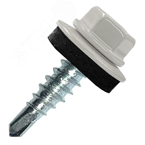 Саморез кровельный 4.8х29 RAL7004 сверло №1 шайба d=14мм с EPDM прокладкой