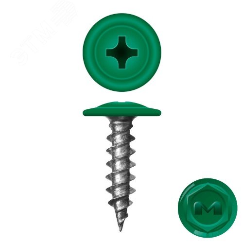 Саморез металл/металл 4.2х16 пресс-шайба острый RAL6029