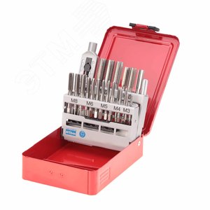 Набор метчиков комплектных M3 -M12 HSSE DIN352 (+ вороток) 22 предмета