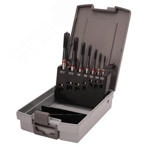 Набор метчиков машинных M3 -M12 HSSE-TiALN DIN371/376 (B/4-5P) 7 предметов