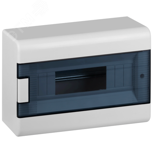 Щит распределительный навесной ЩРн-П-12 IP40 пластиковый белый с заземляющей шиной прозрачная дверь Тусо