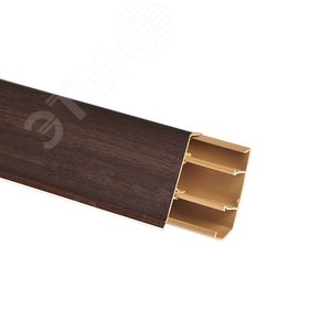 Плинтус электротехнический  ПВХ 10х50х2500 венге на темной основе