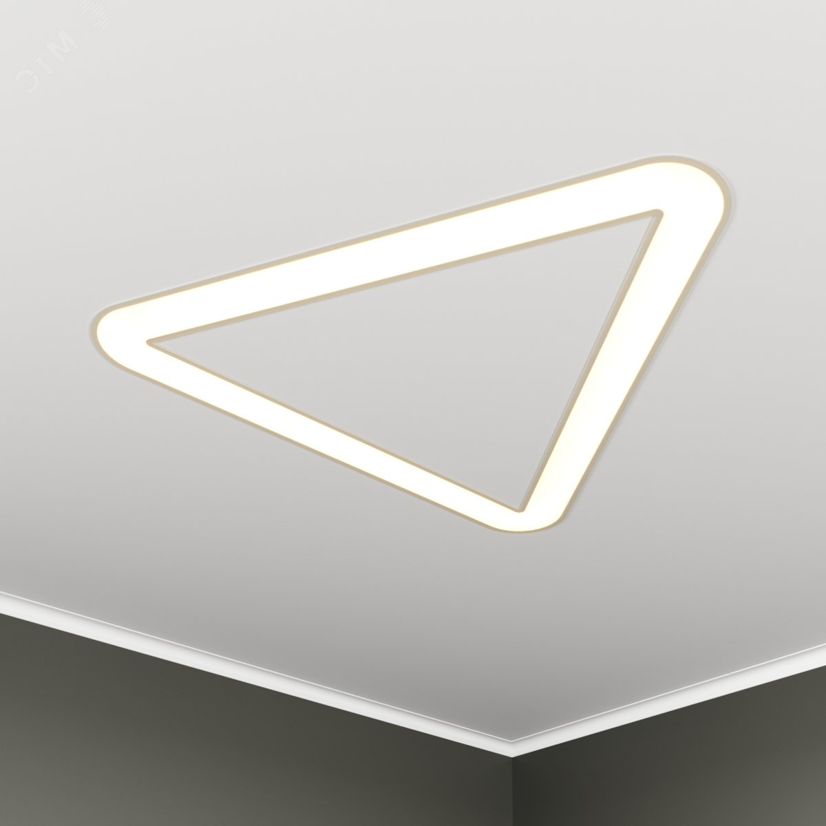 Светильник светодиодный RVE-LBX-HOLE-TRIO-SOFT-1646-VG (Треугольник закругл. с отв. 1646х1470х110мм S80мм 120Вт встраиваемый под шпаклевку 4000K Белый