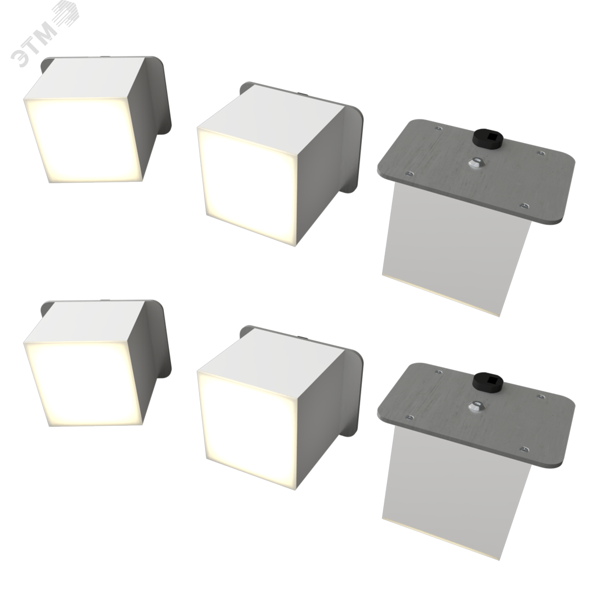 Светодиодный светильник RVE-LBX-PLAZA-5010-6-GR (Квадрат Грильято 6шт 40х40х40мм 14Вт встраиваемый 4000K Белый)