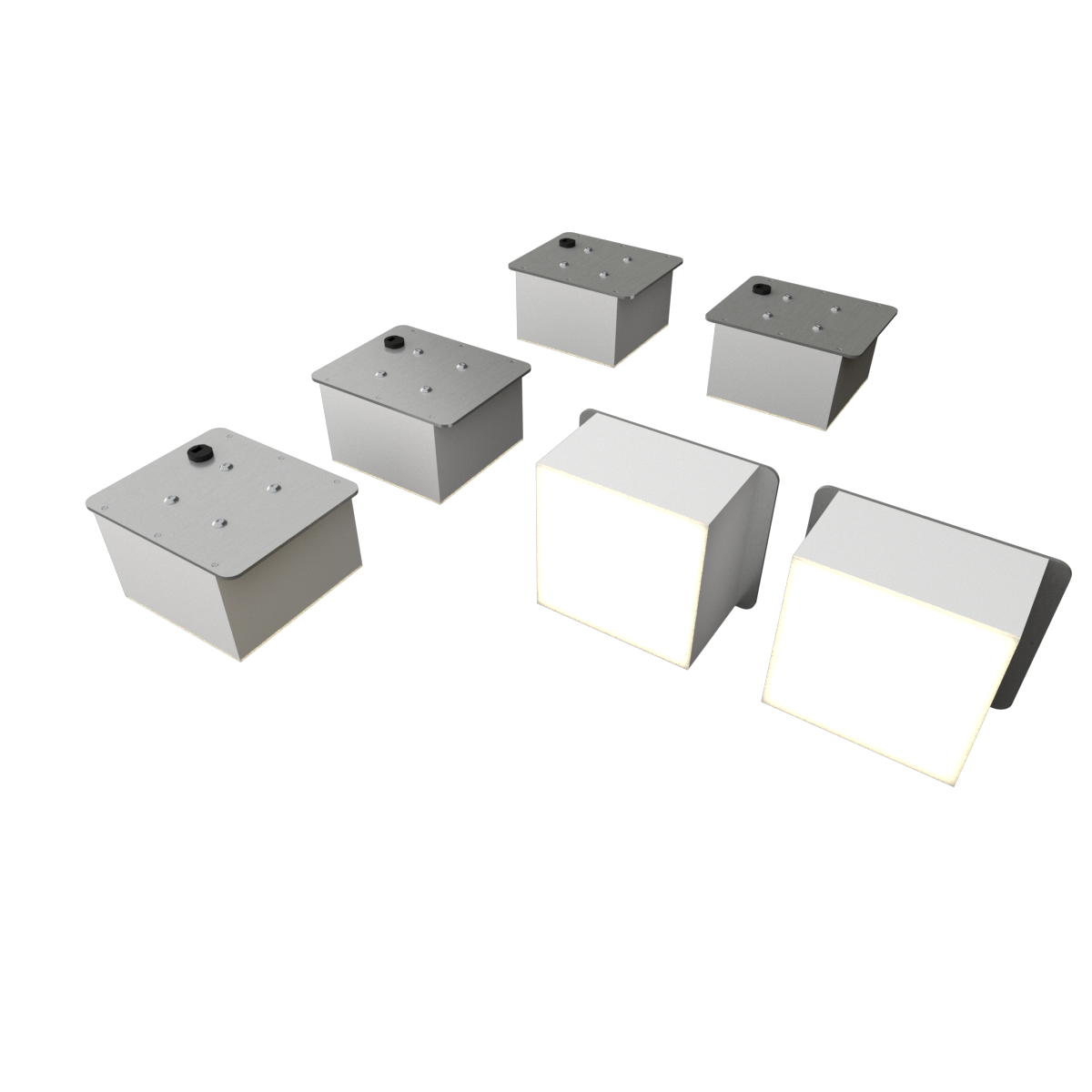 Светильник светодиодный RVE-LBX-PLAZA-7510-6-GR (Квадрат Грильято 6шт 65х65х40мм 27Вт встраиваемый 4000K Белый)