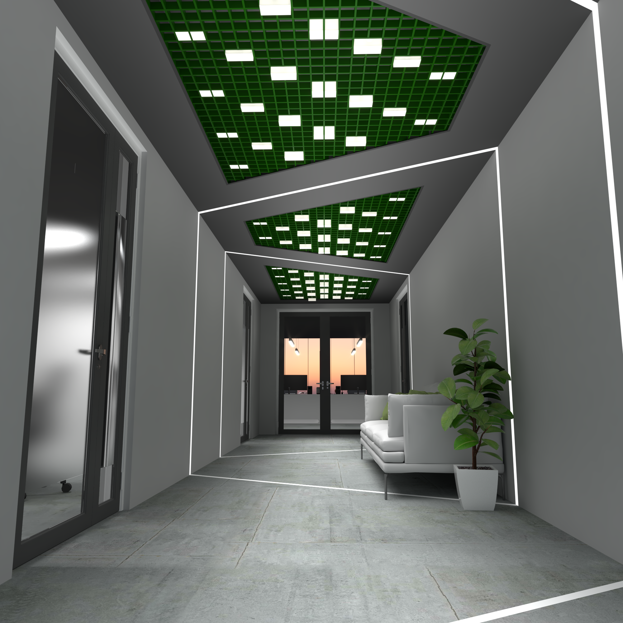 Светильник светодиодный RVE-LBX-PLAZA-7510-6-GR (Квадрат Грильято 6шт 65х65х40мм 27Вт встраиваемый 4000K Белый)