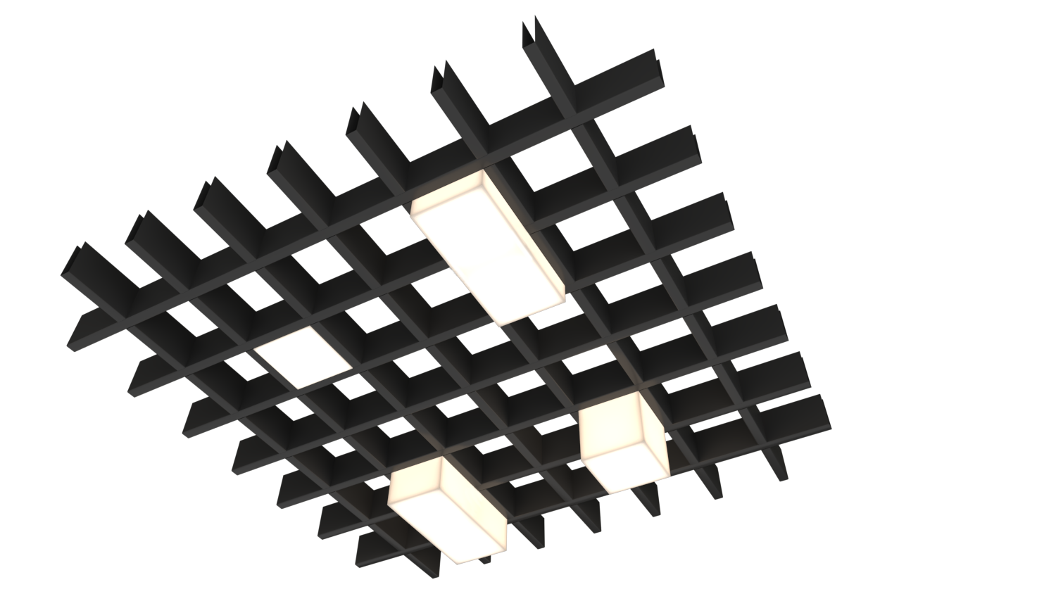 Светильник светодиодный RVE-LBX-PLAZA-7510-6-GR (Квадрат Грильято 6шт 65х65х40мм 27Вт встраиваемый 4000K Белый)