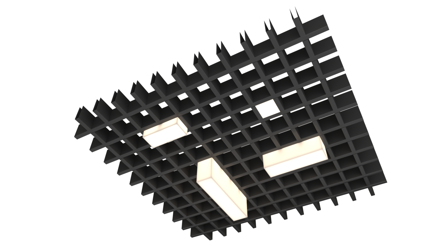 Светильник светодиодный RVE-LBX-LUMO20-PLAZA5010-3-GR (Квадрат Грильято 3шт 40х40х60мм 8Вт встраиваемый 4000K Белый)