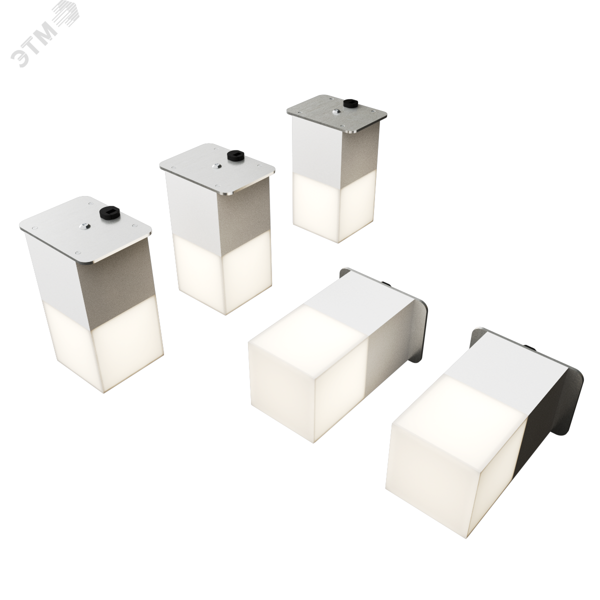 Светильник светодиодный RVE-LBX-LUMO40-PLAZA5010-5-GR (Квадрат Грильято 5шт 40х40х80мм 12Вт встраиваемый 4000K Белый)