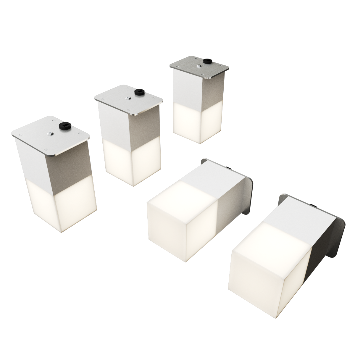 Светильник светодиодный RVE-LBX-LUMO40-PLAZA5010-5-GR (Квадрат Грильято 5шт 40х40х80мм 12Вт встраиваемый 4000K Белый)