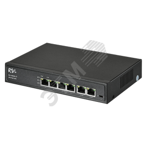 Коммутатор неуправляемый PoE 4 порта 10/100 Мб/с, 2хRJ45, 65 Вт 1NS04F-2T