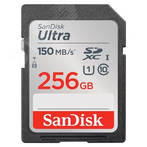 Карта памяти 256GB SD Ultra UHS I, SDXC, 150 МБ/с, Class 10