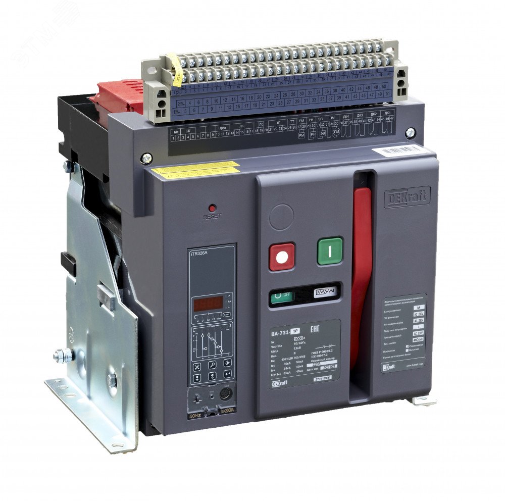 Воздушный авт. выкл. стационарный 3P 630А 80кА расцепитель М ВА-731