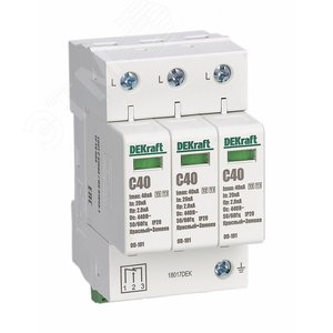 Ограничитель перенапряжения трехполюсный ОП-101 3п 40кА C