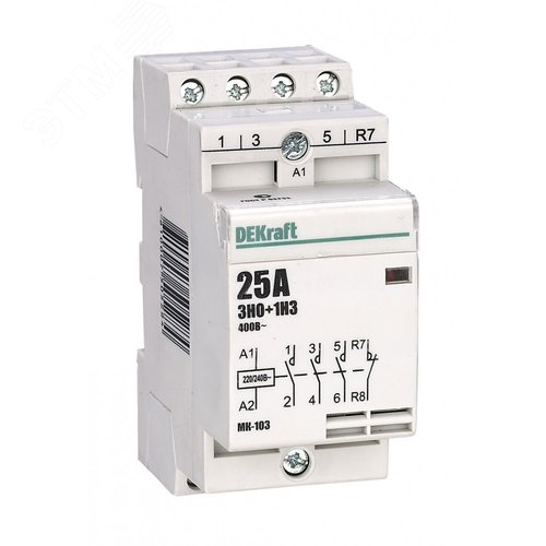 Контактор модульный 3НО+1НЗ 20А 230В МК-103